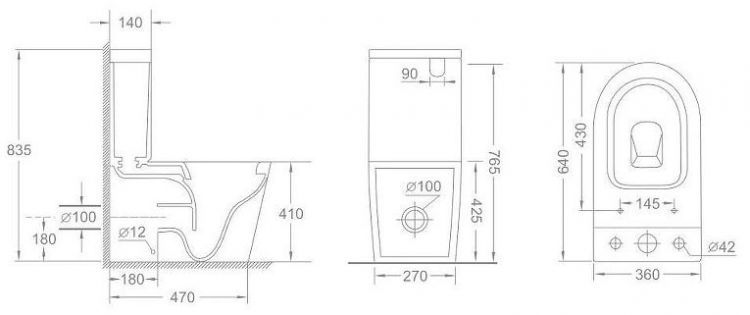 Унитаз компакт Veconi Telle VTE-64T цвет Белый глянцевый с бачком и сиденьем Микролифт