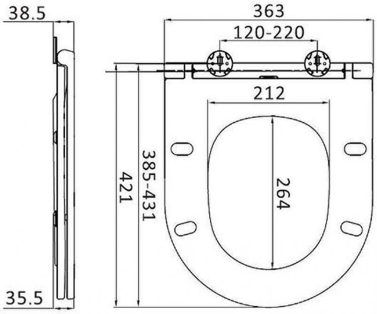 Сиденье для унитаза AM.PM Spirit V2.0 C707857WH Белое с микролифтом