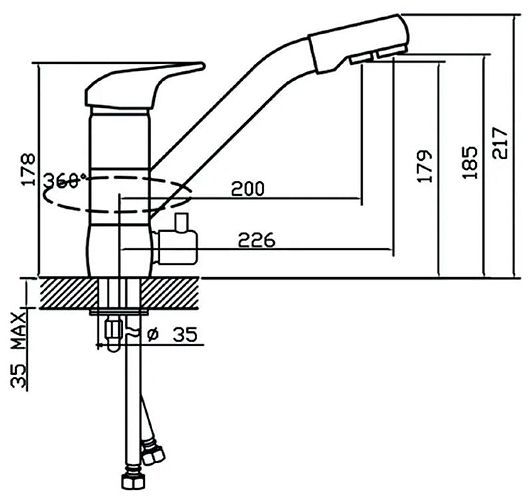 Смеситель для кухни Ekko E4304 цвет Хром