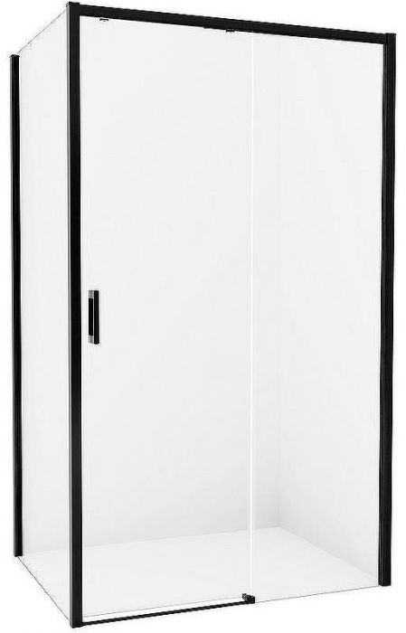 Душевой уголок New Trendy Prime Black 100х80 R D-0317A/D-0128B профиль Черный стекло прозрачное