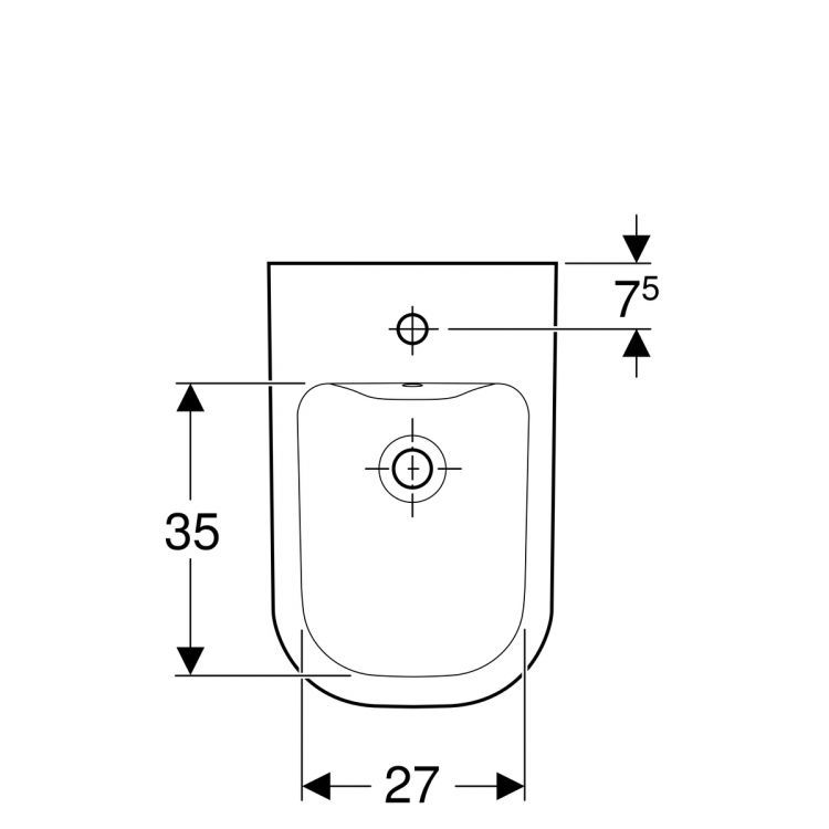 Биде подвесное Geberit Smyle, глубина 54 см Биде подвесное Geberit Smyle, глубина 54 см