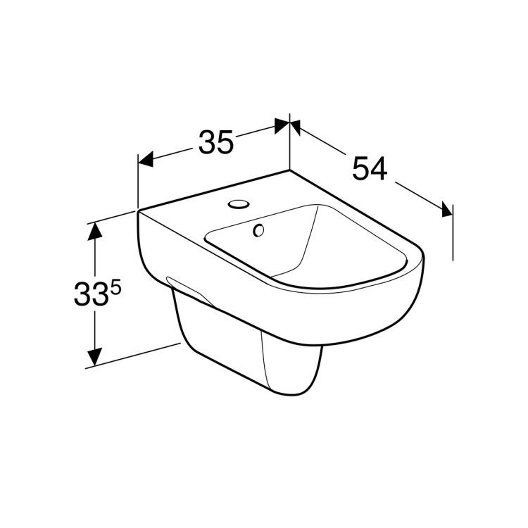 Биде подвесное Geberit Smyle, глубина 54 см Биде подвесное Geberit Smyle, глубина 54 см