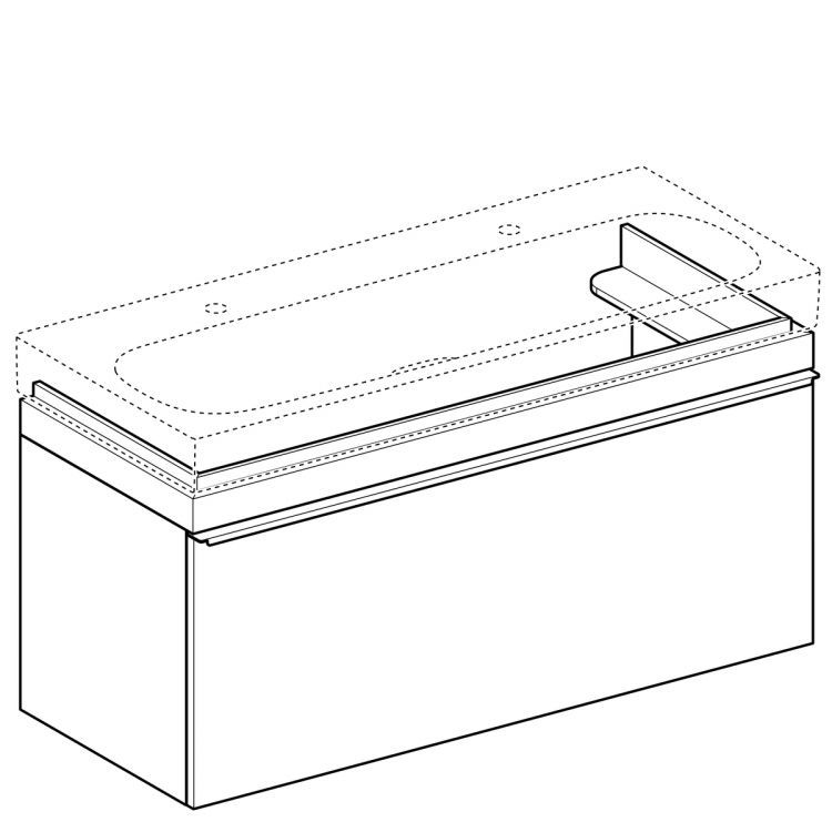 Тумба под раковину Geberit Citterio 118.4х55.4х50.4, темный дуб, черное стекло [500.566.JJ.1]