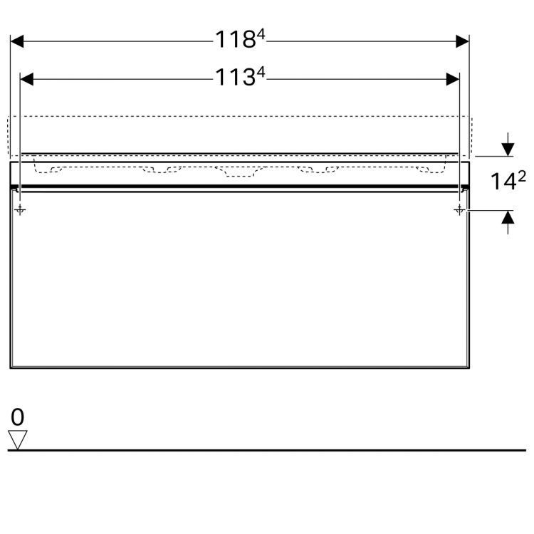 Тумба под раковину Geberit Citterio 118.4х55.4х50.4, темный дуб, черное стекло [500.566.JJ.1]