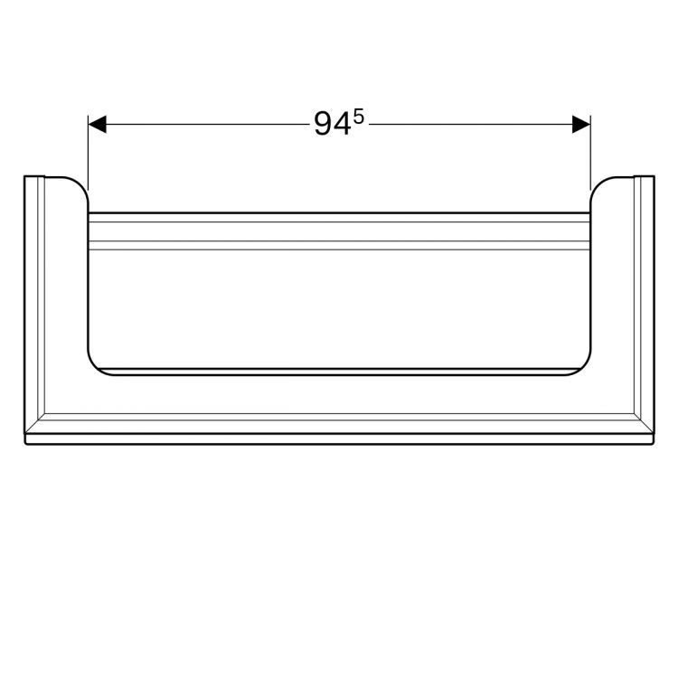 Тумба под раковину Geberit Citterio 118.4х55.4х50.4, темный дуб, черное стекло [500.566.JJ.1]