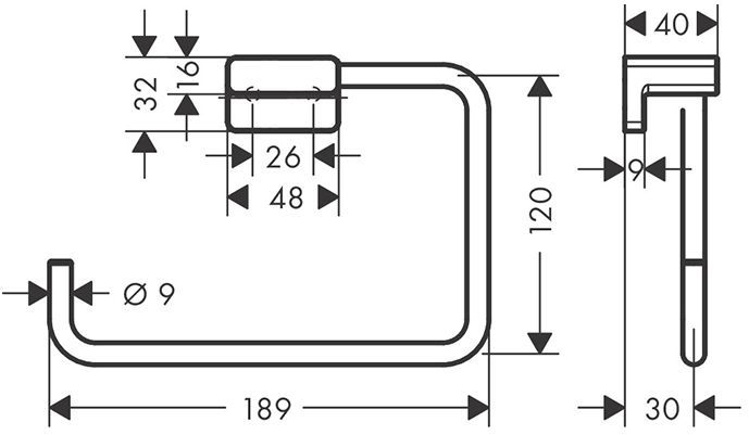 Hansgrohe AddStoris Полотенцедержатель 18.9см., кольцо, цвет: шлифованная бронза