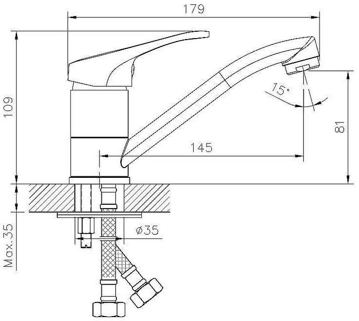Смеситель для раковины Decoroom DR21012 Хром Смеситель для раковины Decoroom DR21012 Хром