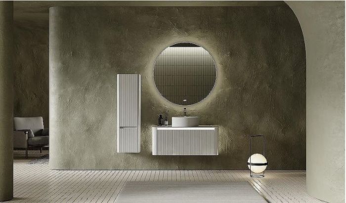 Зеркало Jorno Solo 100 Solo.02.100/W/RL с подсветкой с сенсорным выключателем и часами