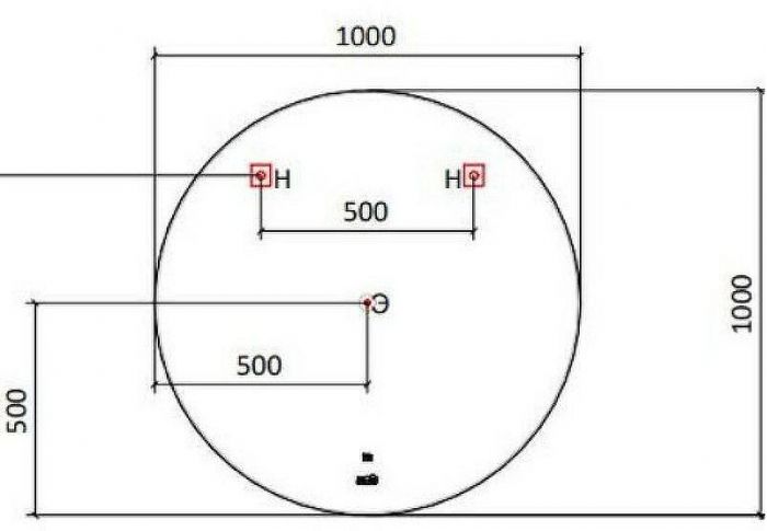 Зеркало Jorno Solo 100 Solo.02.100/W/RL с подсветкой с сенсорным выключателем и часами