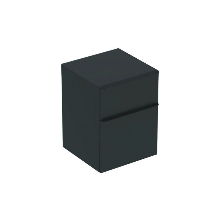Боковой шкафчик Geberit Smyle Square низкий с двумя выдвижными ящиками, темно-серый матовый [500.357.JK.1]