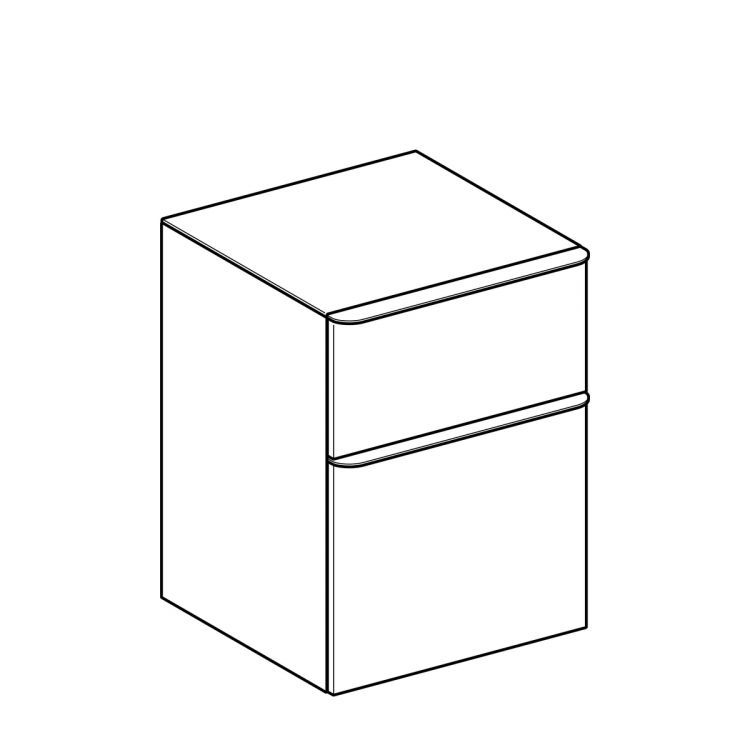 Боковой шкафчик Geberit Smyle Square низкий с двумя выдвижными ящиками, темно-серый матовый [500.357.JK.1]