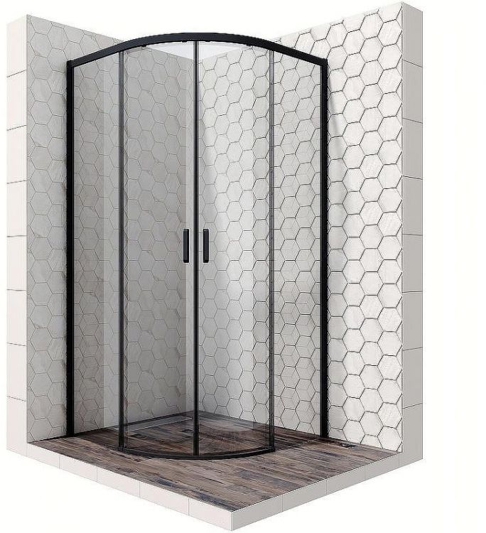 Душевой уголок Ambassador Queen 100х100 11011202Black профиль Черный стекло прозрачное