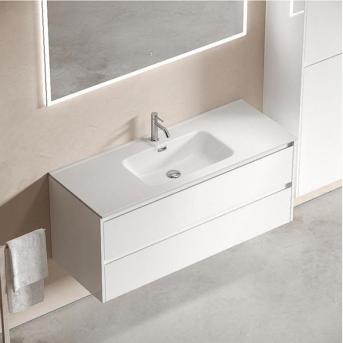 Тумба под раковину Sancos Libra 120 LB120-1W подвесная Белый глянец