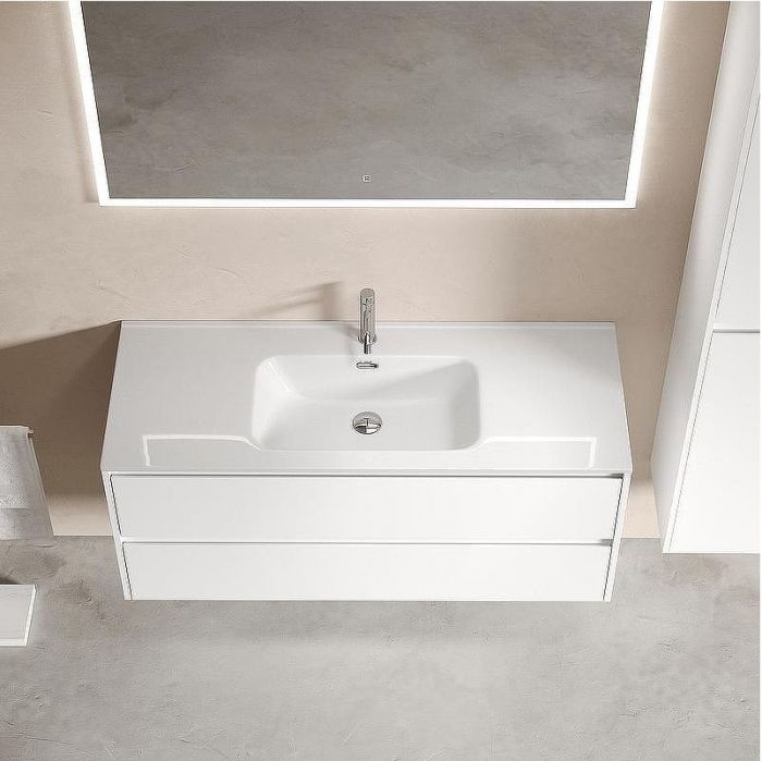 Тумба под раковину Sancos Libra 120 LB120-1W подвесная Белый глянец