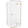Душевой уголок New Trendy Avexa Gold 90х70 R EXK-1741 профиль Брашированное золото стекло прозрачное