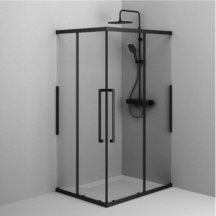 Душевой уголок AM.PM Func 120x80 W84G-403-12080-BT профиль Черный матовый стекло прозрачное