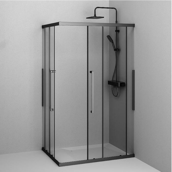 Душевой уголок AM.PM Func 120x80 W84G-403-12080-BT профиль Черный матовый стекло прозрачное