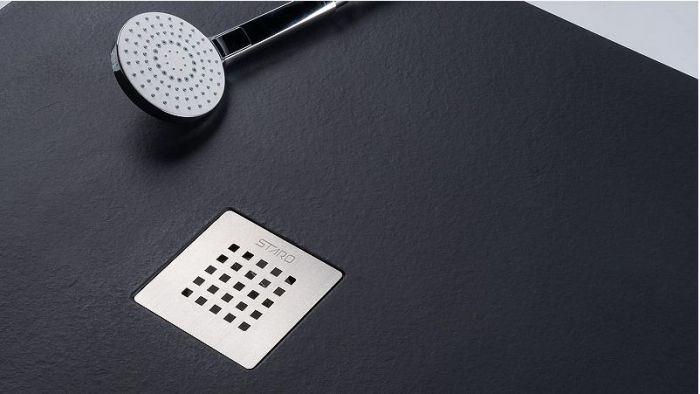 Душевой поддон из искусственного камня Starohome Solid 80х80 1237485 цвет Черный матовый