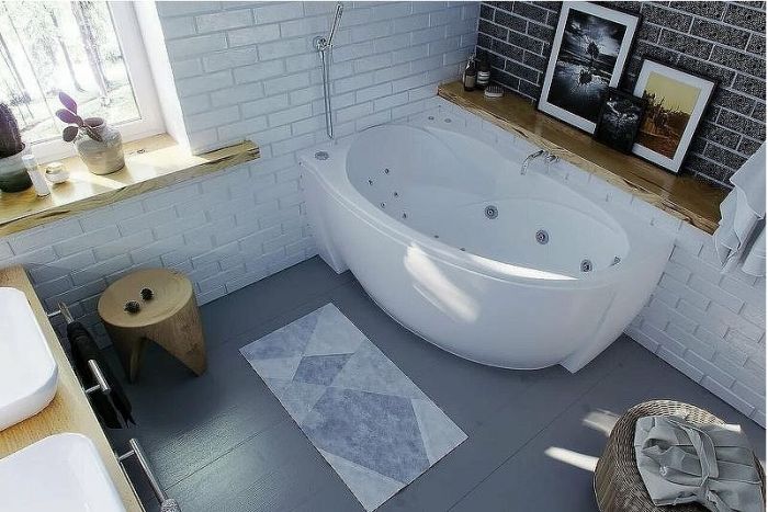 Акриловая ванна Aquatek Бетта 170x97 L BET170-0000099 без гидромассажа с фронтальной панелью с каркасом (разборный) со слив-переливом