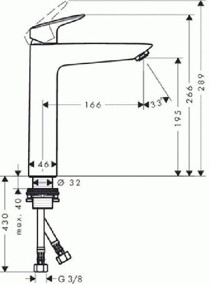 Hansgrohe Logis Смеситель для раковины, однорычажный, цвет: хром