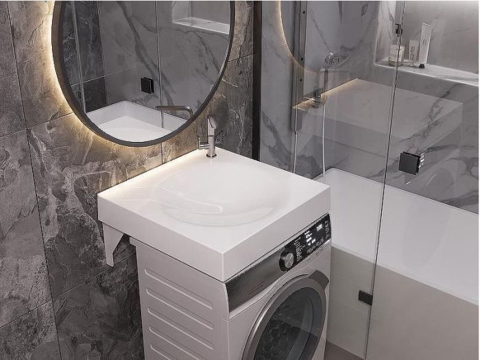 Раковина Paola Sergio 60 на стиральную машину Белая глянцевая