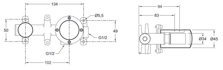 Механизм смесителя для раковины Jacob Delafon Grands Boulevards, E28138-CP, хром Механизм смесителя для раковины Jacob Delafon Grands Boulevards, E28138-CP, хром