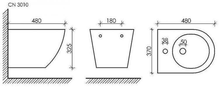 Биде Ceramicanova Forma CN3010 подвесное Белое Биде Ceramicanova Forma CN3010 подвесное Белое