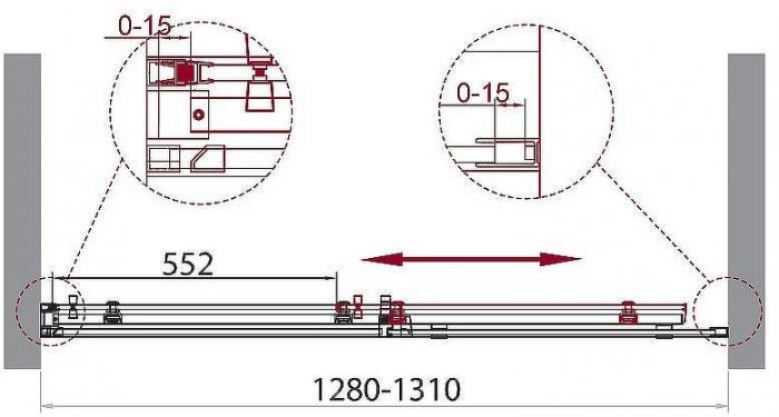 Душевая дверь BelBagno Acqua 130 ACQUA-BF-1-130-C-NERO профиль Черный стекло прозрачное