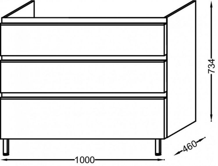 Тумба под раковину Jacob Delafon Vox 100 см EB2045-RA-G80, светло-коричневый