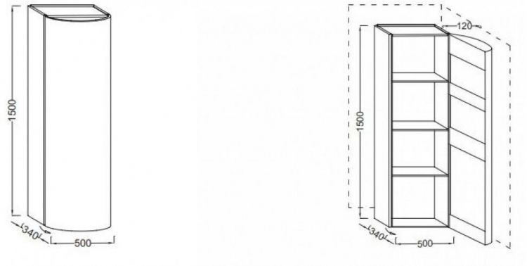 Шкаф-пенал Jacob Delafon Presquile 50x150 см EB1115G-T-S19 сатин