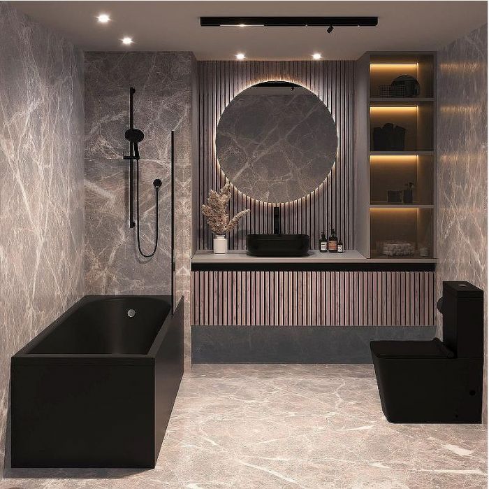 Акриловая ванна Corpa Nera Francesca 170x75 CN05024BLM Черная матовая без гидромассажа