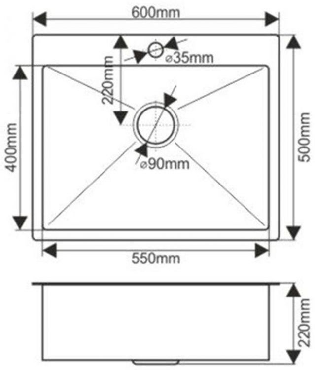 Кухонная мойка Fabia 60х50 60503G Графит