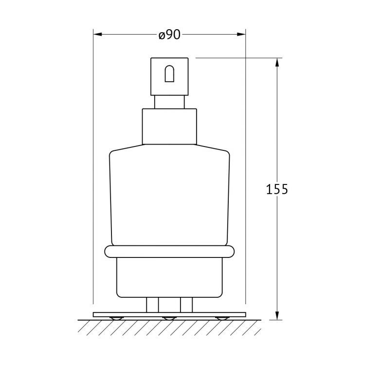 Держатель с дозатором жидкого мыла настольный (матовое стекло; хром) AWE 003 Держатель с дозатором жидкого мыла настольный (матовое стекло; хром) AWE 003