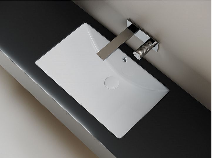 Раковина встраиваемая снизу CERAMICANOVA Era прямоугольной формы с отверстием слива- перелива CN6082