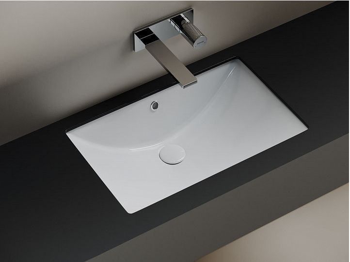 Раковина встраиваемая снизу CERAMICANOVA Era прямоугольной формы с отверстием слива- перелива CN6082