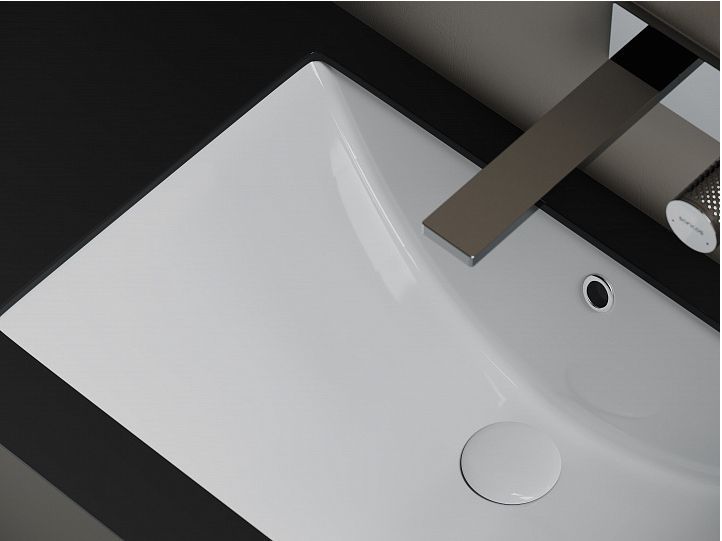 Раковина встраиваемая снизу CERAMICANOVA Era прямоугольной формы с отверстием слива- перелива CN6082