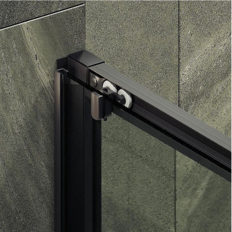 Душевая дверь Maybah Glass MGD-1277-6 1500x1950 раздвижная профиль Черный стекло прозрачное