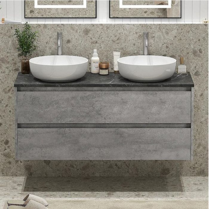 Тумба под раковину BelBagno Kraft 120 KRAFT-1200-2C-SO-2-CG подвесная Cemento Grigio