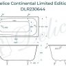 Чугунная ванна Delice Continental Limited Edition 165х70 DLR230644 без отверстий под ручки и антискользящего покрытия