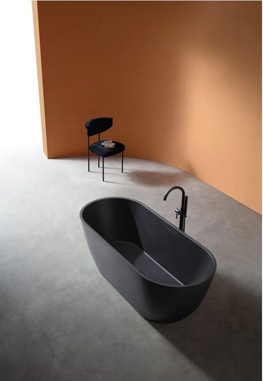 Ванна из искусственного камня Abber Frankfurt 170x75 AM9941B Черная без гидромассажа