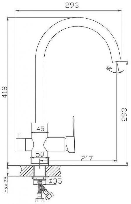 Смеситель для кухни Haiba HB76801 Нержавеющая сталь