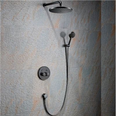 Душевая система Black&amp;White Universe U7566GM 7566GM с термостатом Gun Metal