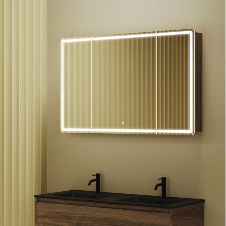 Зеркальный шкаф SANCOS Mirror 1190x150х740 мм, с LED подсветкой, MI120ECH