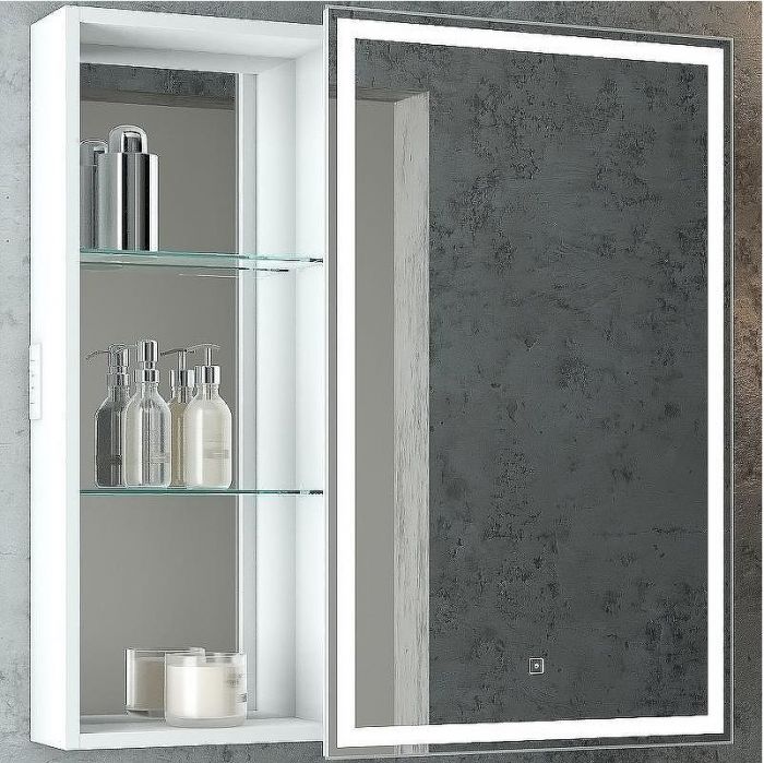 Зеркальный шкаф Bellezza Марта 80 R 4646613021016 с подсветкой Белый