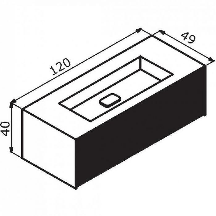 Тумба с раковиной Orka Cube 120 3000381 подвесная Антрацит матовый Белая