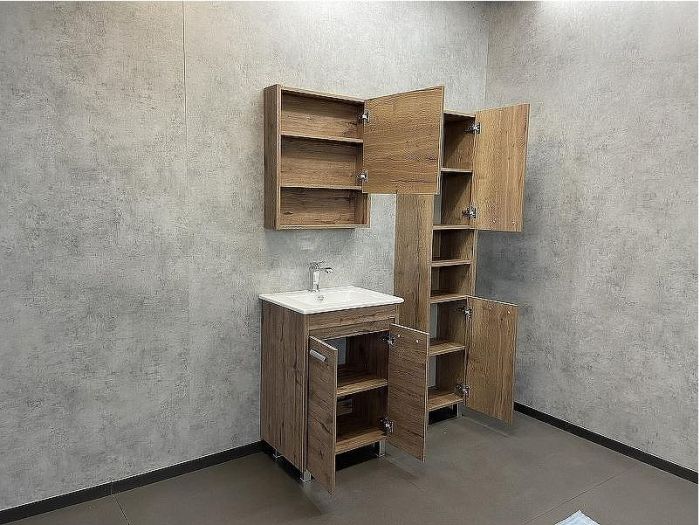 Зеркальный шкаф Comforty Марио 60 00-00004158 Дуб темный