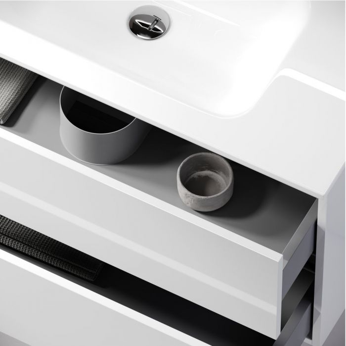 Тумба подвесная SANCOS под раковину Urban, белый глянец 790х450х550, UR80W