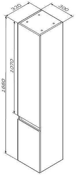 Шкаф пенал AM.PM X-Joy 30 M85ACHR0306BM подвесной Черный матовый