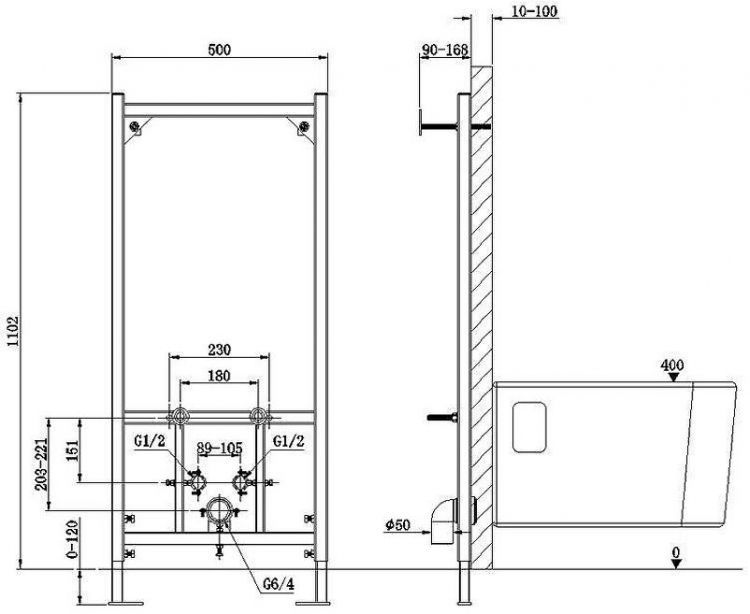 Инсталляция Charus BD.300.01 для биде цвет Белый