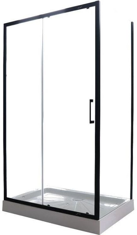 Душевой уголок Ceruttispa Gloria 120x80 B профиль Черный стекло прозрачное